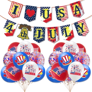USA Independence Day Party Decorations Fourth Of July Banner Latex Balloons Red White Blue Patriotic Celebration Accessories