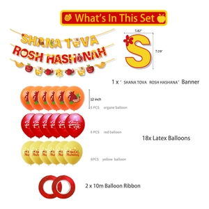 Kit decorazioni Rosh Hashanah con striscione Shana Tova e palloncini festivi per capodanno