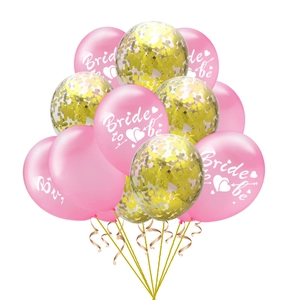 Kit de ballons Bride to Be rose et confettis or rose avec rubans pour déco de mariage