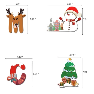 Set di decorazioni per torte natalizie con Babbo Natale, renne e alberi addobbati