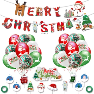 Set decorazioni festa di Natale con striscioni, palloncini festivi e cake topper