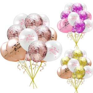 Team Bride Balloon Collection Rose Gold Pink Confetti Latex Balloons For Wedding Bridal Shower Bachelorette Hen Party Decorations