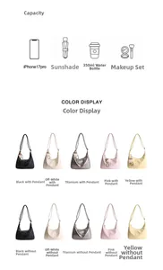 Multi-color half-moon underarm bags showing large capacity storage for daily essentials