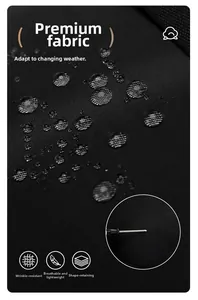Close-up of waterproof Oxford fabric showing water droplets and abrasion resistance