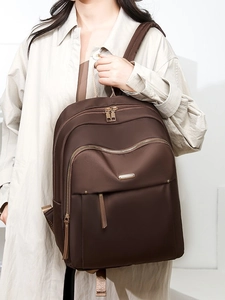 Women's Lightweight Oxford Cloth Backpack Casual Multi-Pocket Fashion Travel Daypack Soft Fabric Large Capacity Rucksack