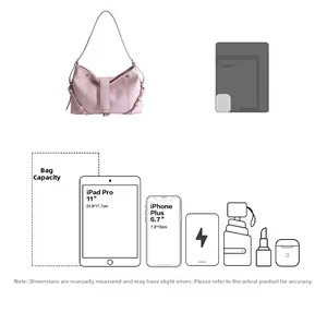 Pink lychee leather tote bag showing internal capacity for iPad and daily essentials