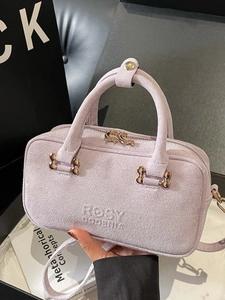 Vintage PU Leather Boston Crossbody Bag For Women Chic Small Square Handbag With Dog Shape Zipper Pull Shoulder Bag
