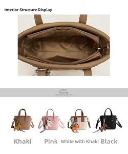 Internal layout and color display of the stylish lychee leather bucket bag