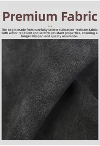 Macro shot of durable water-resistant black matte fabric texture on Boston handbag