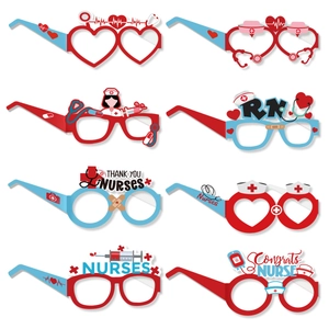 Nurse Appreciation Day party eyewear kit with 8 colorful medical theme designs