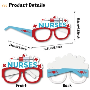 Nurse Appreciation Day paper glasses with heart rate design and 15.5cm width dimension