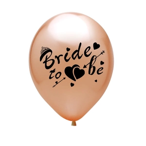 12-inch rose gold Bride to be latex balloon with crown and heart for hen party