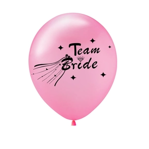 Pink 12-inch Team Bride latex balloon for wedding party and hen party decoration