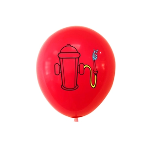 Red latex fire hydrant balloon for children's fire truck themed birthday party decor