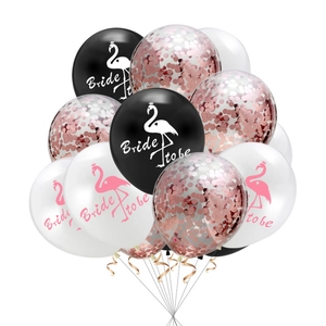 Flamingo Bride to Be balloon set with confetti for bachelorette party and wedding decor
