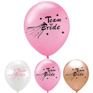 12-inch Team Bride latex balloon set in pink, white, and rose gold for wedding parties
