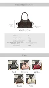 Spécifications de taille et options de couleurs pour le sac punk avec croix