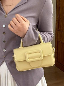 Borsa a Tracolla da Donna in Pelle PU Retrò Minimalista con Grande Fibbia Quadrata Borsa a Mano Tinta Unita Borsa Messenger con Ciondolo Regalo alla Moda