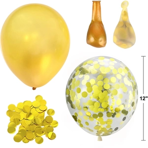Golden 12 inch confetti balloon set with 20 pieces for wedding and birthday party decor