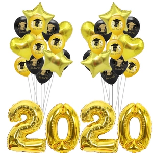 Gold and black graduation balloon set with We Did It slogan and 2020 numbers decoration