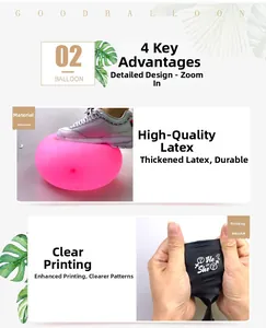 Detail of durable latex balloons showing high pressure resistance and clear printing
