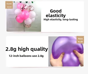 Detail showing high elasticity and thickness of 12-inch 2.8g latex party balloons