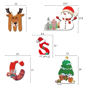 Christmas paper bunting banner set with reindeer, snowman, and tree party decorations