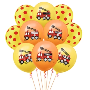 12 inch fire truck latex balloon set for boys firefighter themed birthday party decor
