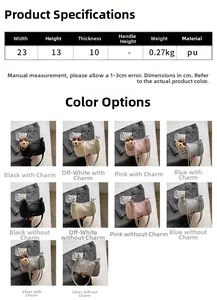 Size chart for chic PU leather dumpling shoulder bag with precise product dimensions