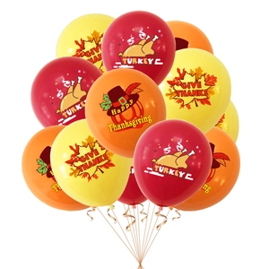 Give Thanks Thanksgiving balloon set with turkey, pumpkin and maple leaf patterns