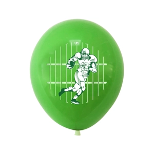 Ballon en latex vert avec impression de joueur de football américain pour fête à thème