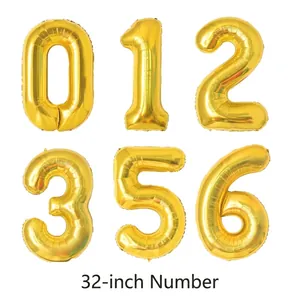 Set di palloncini numerici in oro da 32 pollici per decorazioni compleanno adulti