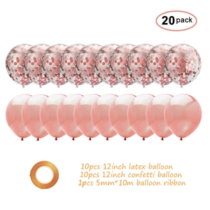 20-piece rose gold balloon set with 12-inch confetti and latex balloons for parties