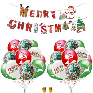 Set di Decorazioni Natalizie Con Banner Merry Christmas Palloncini in Lattice Babbo Natale Renna per Casa Festa Gioielli