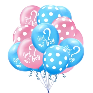 Gender Reveal Ballon-Set mit rosa und blauen Girl or Boy Fragezeichen-Designs