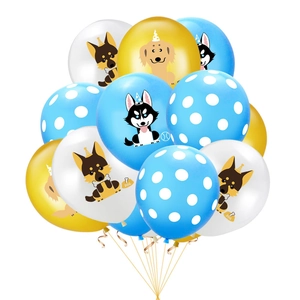 Détail de ballons en latex de 12 pouces avec motifs de chiens pour fête d'anniversaire