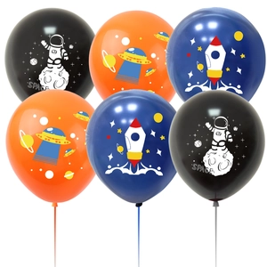 Ballons en Latex Astronaute Espace Fusée pour Décoration d'Anniversaire d'Enfants Imprimé UFO Thème Ballon de Fête