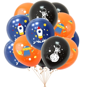 Ballons en latex de 12 pouces thème espace astronaute et fusée pour fête d'anniversaire