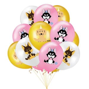 Détail de ballons en latex de 12 pouces avec chiens pour fête d'anniversaire animal