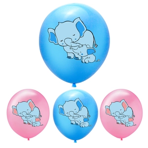 Ballons en latex éléphant rose et bleu pour décoration de fête prénatale et anniversaire