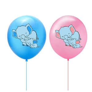 Ballons éléphant roses et bleus pour décoration de fête prénatale et anniversaire