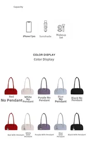Interior storage view of minimalist underarm bags showing capacity for daily essentials
