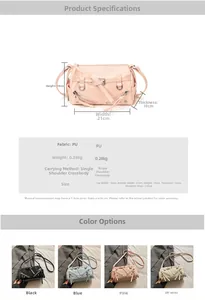 Detailed view of punk style PU leather crossbody bag with multiple color options