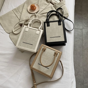 Three-color minimalist canvas tote bags with leather trim and adjustable straps for women