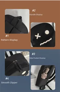 Détails du sac à dos fantôme en nylon imperméable avec poches et broderies