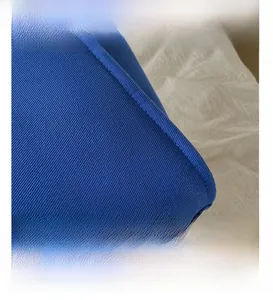 Close-up of Klein blue tote bag showing the high-quality twill weave fabric and sewing