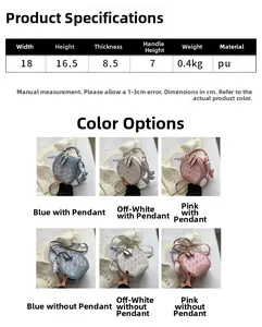 Detailed size chart and multi-color specifications for the mini round crossbody bag