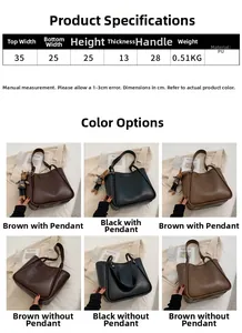 Tableau des tailles et dimensions pour grand sac cabas en simili cuir polyuréthane