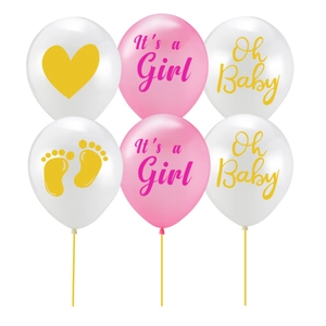 Lot de ballons en latex de 12 pouces cœur et empreinte pour baby shower et fête de bébé