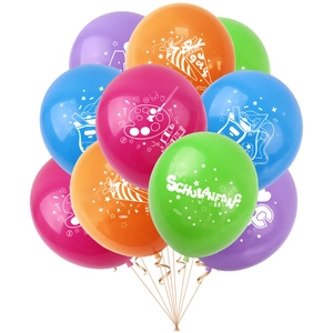 Ballons colorés pour la rentrée scolaire allemande avec motifs Schulanfang imprimés